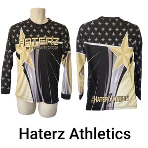 Haterz Athletics Long Sleeve Athletic Shirt Black Yellow‎ Size XS Like New!